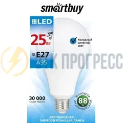 Светодиодная лампа Smartbuy A95 25W 220V E27 6000K